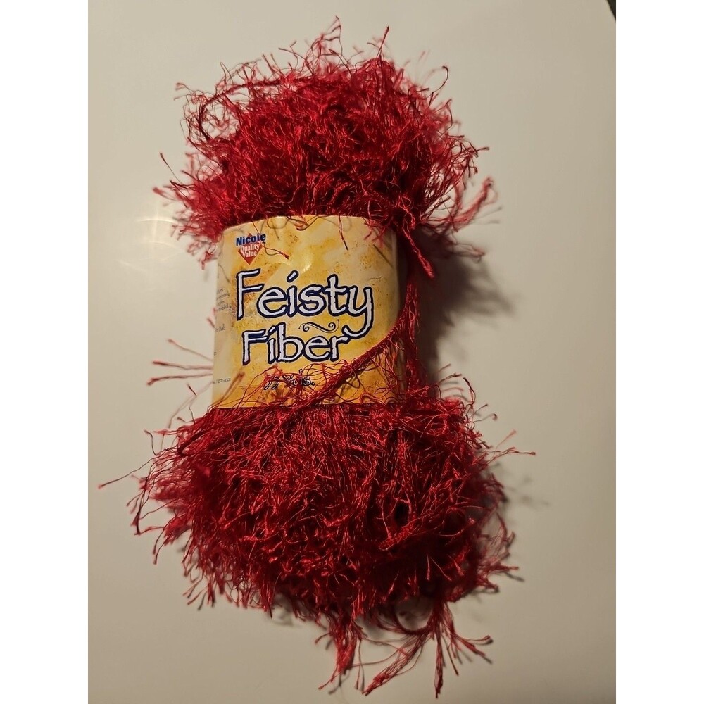 Fun Fur Eyelash Yarn Feisty Fiber  Hot Pink Fuchsia 1 Skein  55 Yds Each